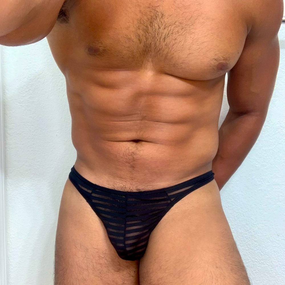 Bundle of New mens striped briefs mesh low waist